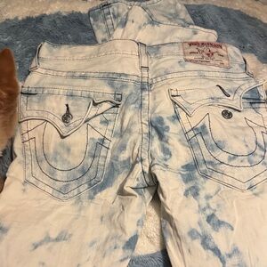 True Religion Light Blue and White Denim